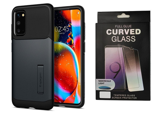 Etui pancerne SPIGEN SLIM ARMOR Samsung Galaxy S20 METAL SLATE +szkło UV