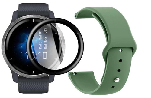 opaska pasek bransoleta SMOOTHBAND Garmin Venu 2 zielona + szkło 5D