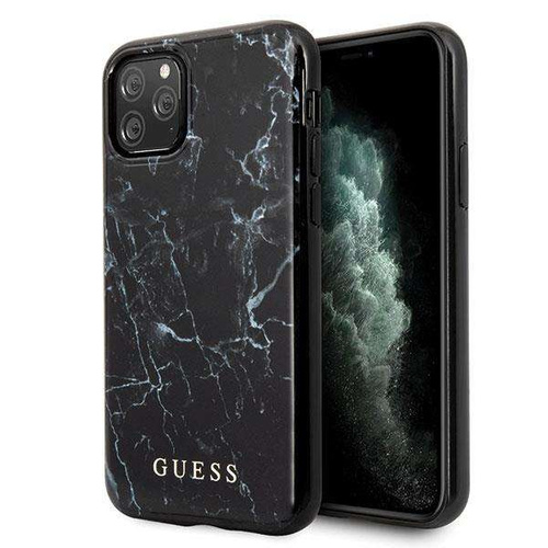 Etui Guess GUHCN65PCUMABK iPhone 11 Pro Max czarny/black Marble