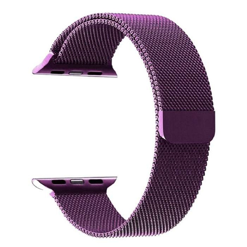 opaska pasek bransoleta MILANESEBAND Apple Watch 1/2/3/4/5/6/7/8/9/10/SE 38/40/41/42mm fioletowa