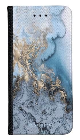 Portfel Wallet Case Motorola MOTO ONE Action błękitny marmur
