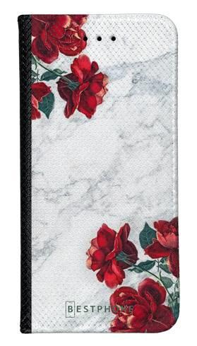 Portfel Wallet Case Huawei Honor Magic 7 Lite róże i marmur