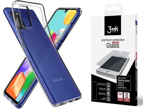 Etui pancerne SPIGEN LIQUID CRYSTAL GALAXY A41 przezroczyste +szkło 3MK FG