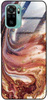 Etui szklane GLASS CASE marmur liguid orange Xiaomi Redmi Note 10 / Redmi Note 10S / Poco M5s 