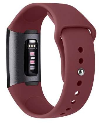 opaska pasek bransoleta SOFTBAND Fitbit Charge 3 / 4 bordowa