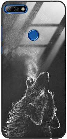 Etui szklane GLASS CASE nocny wilk Huawei Y7 2018 PRIME 