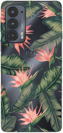 Boho Case Motorola Moto Edge 20 liście z kwiatami