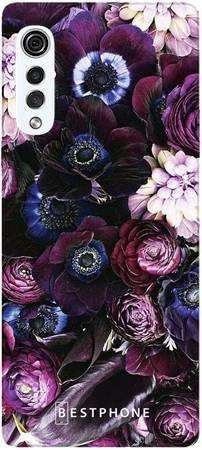 Etui purpurowa kompozycja kwiatowa na LG Velvet
