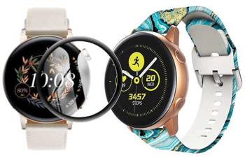 opaska pasek bransoleta GEARBAND Huawei Watch GT 3 42mm błekitny marmur + szkło 5D