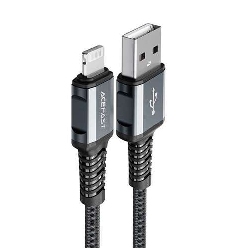 Acefast kabel MFI USB - Lightning 1,2m, 2,4A szary (C1-02 deep space gray)