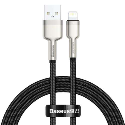 Baseus Cafule Metal Data kabel USB - Lightning 2,4 A 1 m czarny (CALJK-A01)