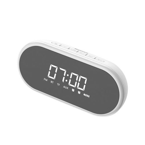 Baseus Encok E09 bezprzewodowy głośnik, zegarek, budzik i lampka nocna biały (NGE09-02)