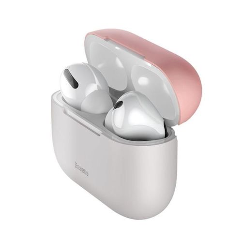 Baseus silikonowe etui case na słuchawki Apple AirPods Pro różowo-szary (WIAPPOD-BBZ4G)