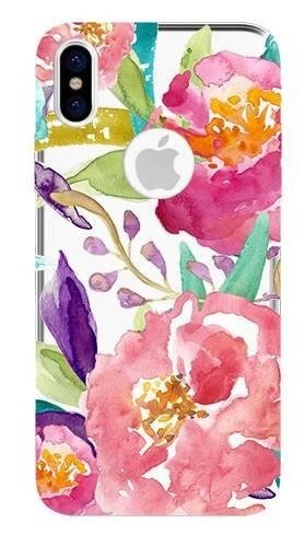 Boho Case Apple Iphone X kwiaty akwarela