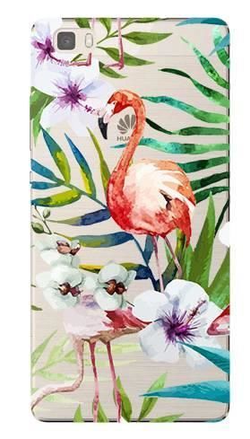 Boho Case HUAWEI P8 Lite kwiaty i flamingi