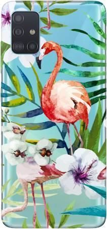 Boho Case Samsung Galaxy A51 kwiaty i flamingi