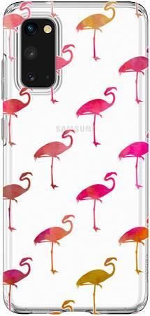 Boho Case Samsung Galaxy S20 różowe flamingi