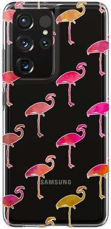 Boho Case Samsung Galaxy S21 Ultra różowe flamingi
