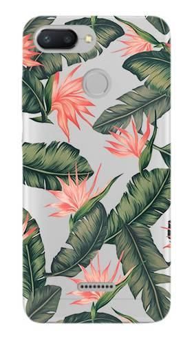 Boho Case Xiaomi Redmi 6 liście z kwiatami