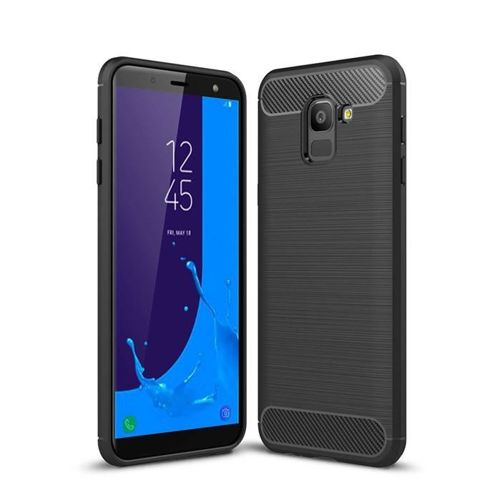 Carbon Case elastyczne etui pokrowiec Samsung Galaxy J6 2018 J600 czarny