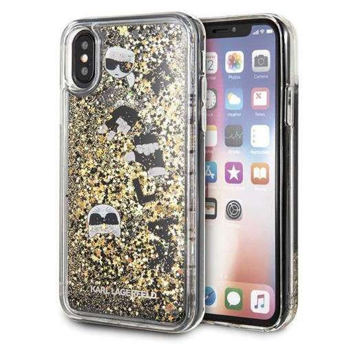 Etui Karl Lagerfeld KLHCPXROGO iPhone X/Xs czarno-złoty/black & gold hard case Glitter