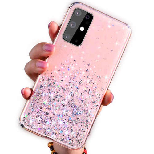 Etui SAMSUNG GALAXY A51 5G Brokat Cekiny Glue Glitter Case różowe