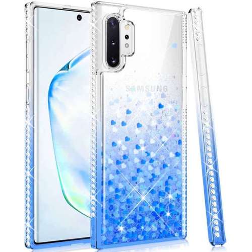 Etui Samsung Galaxy A32 5G Diamond Liquid Przelewany Brokat niebieskie