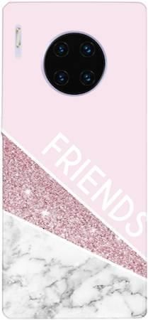 Etui dla przyjaciół friends glitter różowy na Huawei Mate 30 PRO
