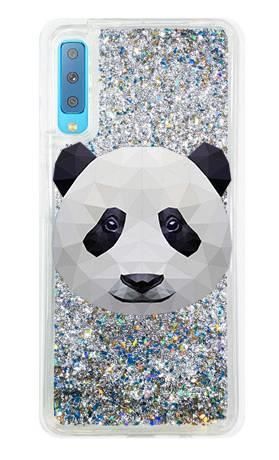 Etui geometryczna panda brokat na Samsung Galaxy A7 2018 V2