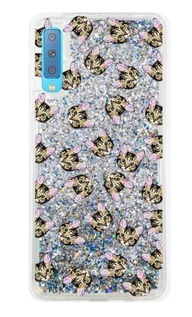 Etui koty wzór brokat na Samsung Galaxy A7 2018 V2
