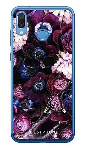 Etui purpurowa kompozycja kwiatowa na Huawei Honor Play
