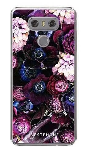 Etui purpurowa kompozycja kwiatowa na LG G6