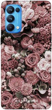 Etui różowa kompozycja kwiatowa na Oppo Reno 5 5G / Reno 5 4G