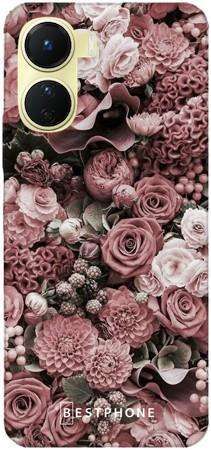 Etui różowa kompozycja kwiatowa na Vivo Y16
