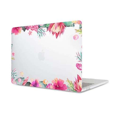 Etui różowe kwiaty dookoła na Apple Macbook Air 13 A1369/A1466