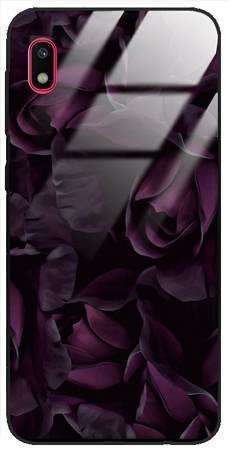 Etui szklane GLASS CASE fioletowe róże Samsung Galaxy A10 