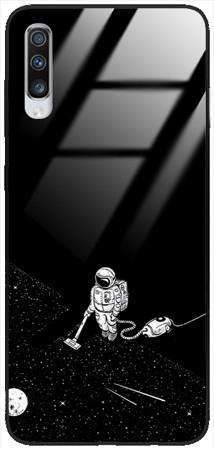 Etui szklane GLASS CASE kosmonauta z odkurzaczem Samsung Galaxy A70 