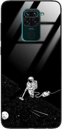 Etui szklane GLASS CASE kosmonauta z odkurzaczem Xiaomi Redmi NOTE 9 