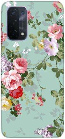 Foto Case Oppo A54 5G / A74 5G zielone kwiatki