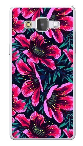 Foto Case Samsung GALAXY A5 różowo czarne kwiaty