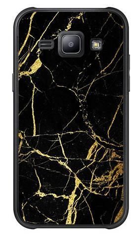 Foto Case Samsung GALAXY J1 czarno złoty marmur