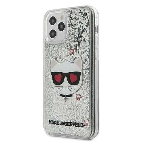 Karl Lagerfeld KLHCP12MLCGLSL iPhone 12/12 Pro 6,1" srebrny/silver hardcase Liquid Glitter Choupette