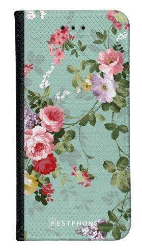 Portfel Wallet Case Samsung Galaxy A14 5G zielone kwiatki