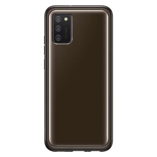 Samsung Soft Clear Cover wytrzymałe etui z żelową ramką i wzmocnionym tyłem Samsung Galaxy A02s EU czarny (EF-QA026TBEGEU)