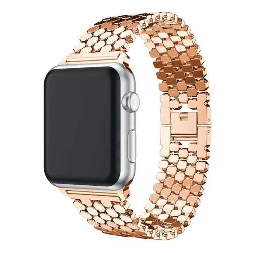 opaska pasek bransoleta METAL DOTS Apple Watch 1/2/3/4/5/6/7/8/9/SE 38/40/41mm ROSE GOLD
