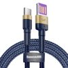 Baseus Cafule kabel przewód USB Typ C SuperCharge 40W Quick Charge 3.0 QC 3.0 1m złoto-niebieski (CATKLF-PV3)