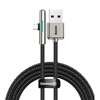 Baseus kątowy nylonowy kabel przewód USB Typ C dla graczy 4A 40W Huawei Super Charge 1m czarny (CAT7C-B01)