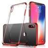 Clear Color case żelowy pokrowiec etui z metaliczną ramką iPhone XS / iPhone X czerwony