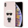 Etui Karl Lagerfeld KLHCI65SLFKPI iPhone Xs Max hardcase jasnoróżowy/light pink Silicone Iconic