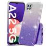 Etui Samsung Galaxy A22 5G Brokat Glitter srebrno-fioletowe
